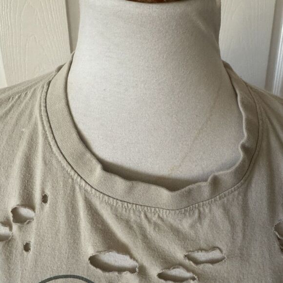 Universe Moon Stars Jr Womens T Shirt Sz Small Destroyed Holes Y2K Skater Street - Picture 2 of 14